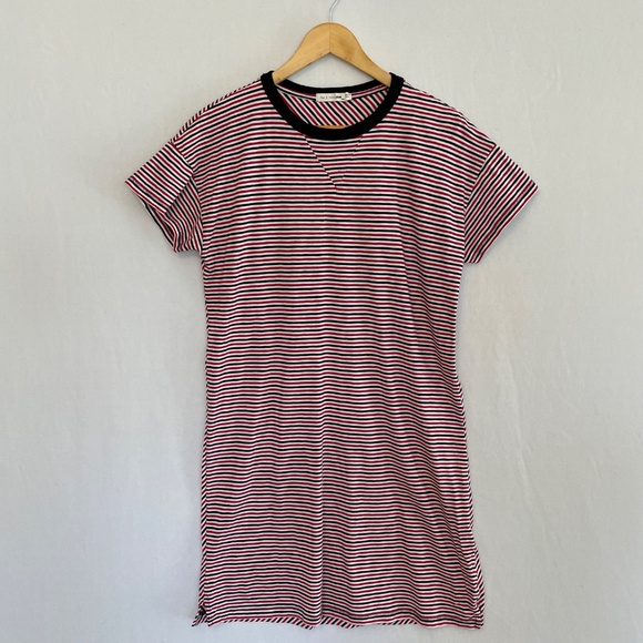 RAG & BONE Women’s Size Medium T-shirt Shift Dress Red White & Black Striped - Picture 6 of 6